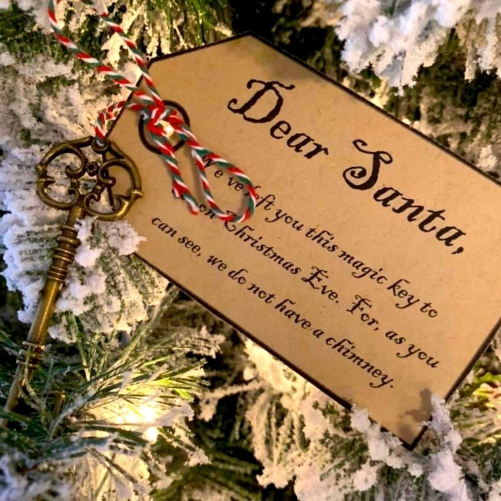 Antique Style Magic Santa Key with Poem